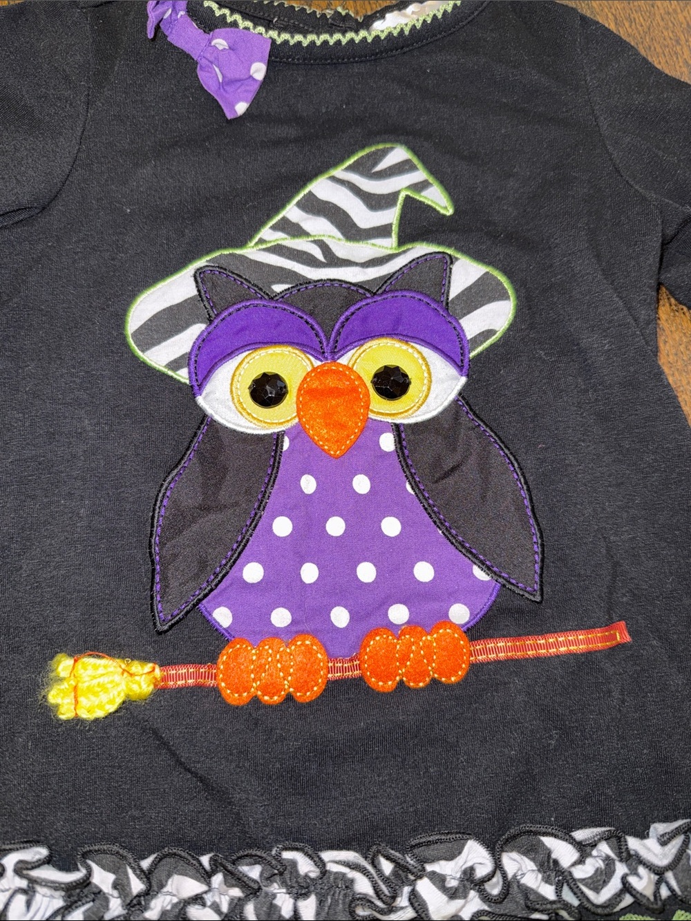 Black Halloween Owl Dress 2T - Picture 2 of 7